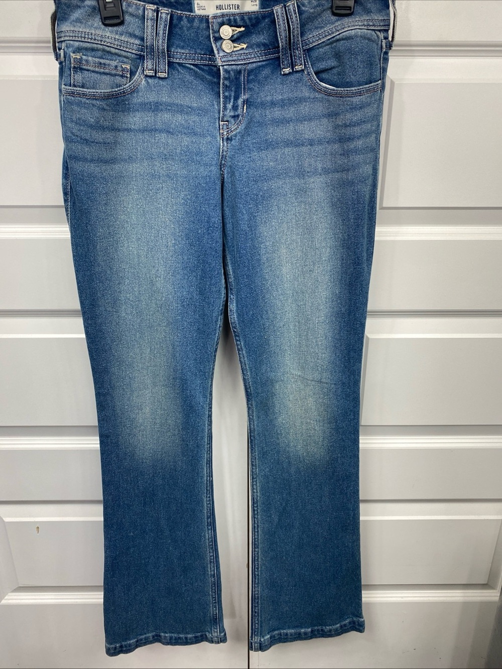 Hollister Ultra Low Rise Boot Embroidered Floral Pockets Jeans Retro 6L W28 Long